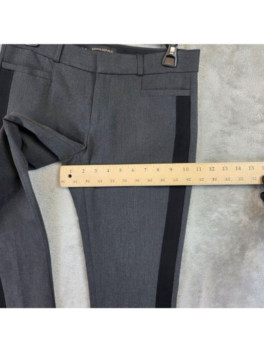Banana Republic Sloan Dress Pants Womens 2 Gray Twill Slim Ankle Stretch Stripe - Picture 10 of 13